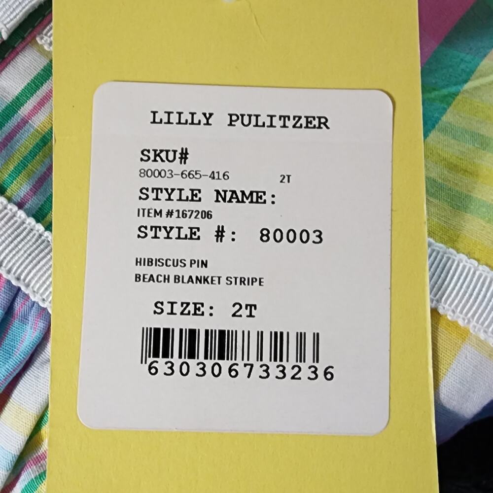 Vintage Lilly Pulitzer Girls 2T Madras Plaid Bow Shoulder Dress NWT - Picture 4 of 10